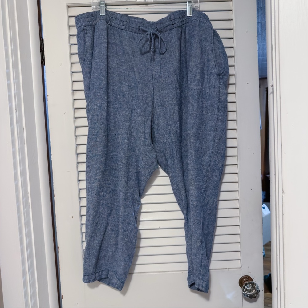 Old Navy Chambray Straight Leg Soft Pant Drawstring Waist Size XXL